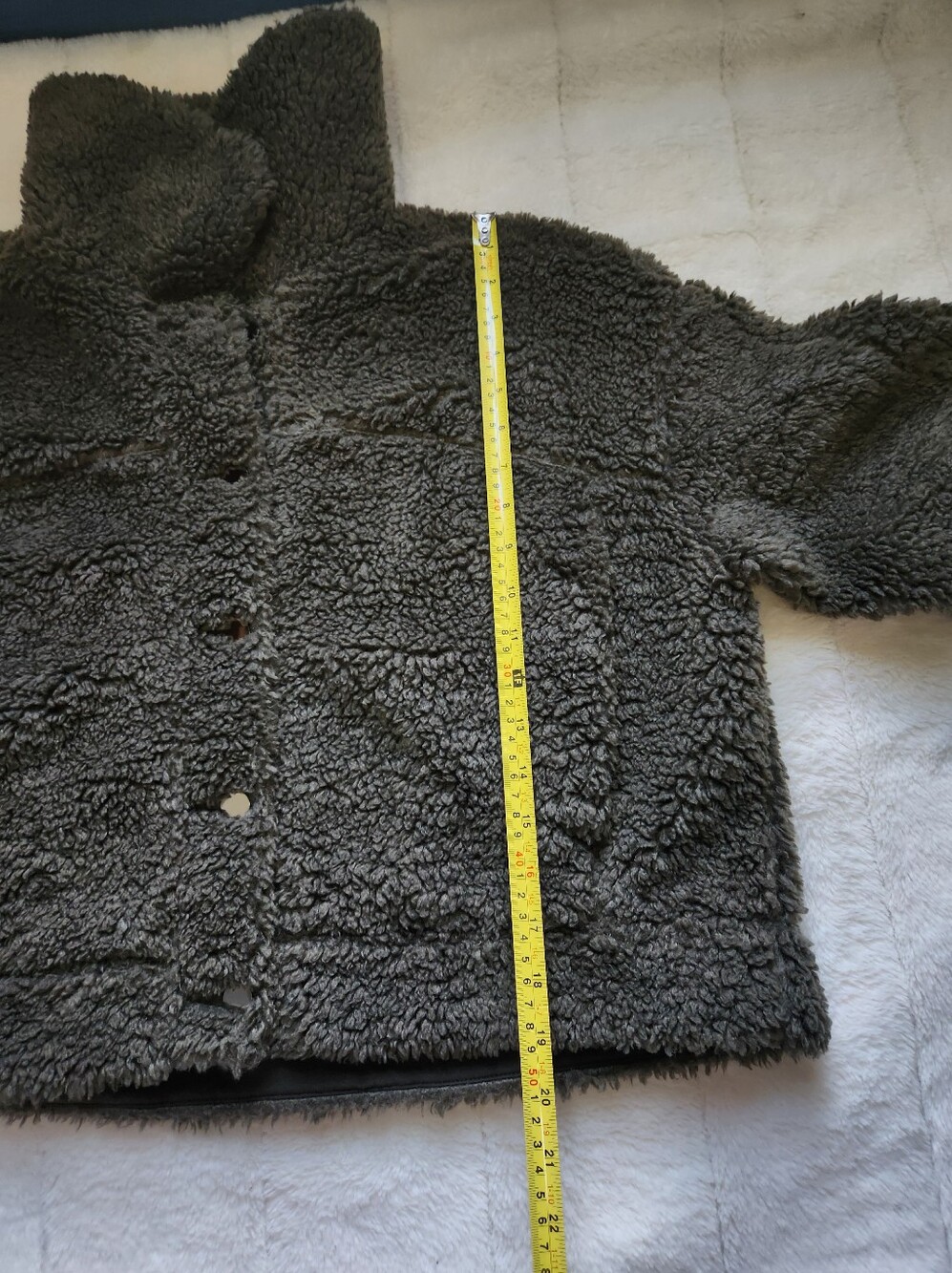 Lululemon Textured Fleece Button Jacket Dark Olive - Size 8 - Picture 11 of 14
